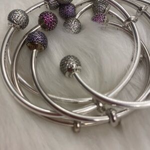 Pandora Silver Bracelet with Purple Accents